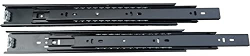 RAM INDUSTRIE - NE48 - Guides d'extraction totale pour tiroirs noirs (700 mm), montage latéral, rail amovible, 1 paire (2 guides)