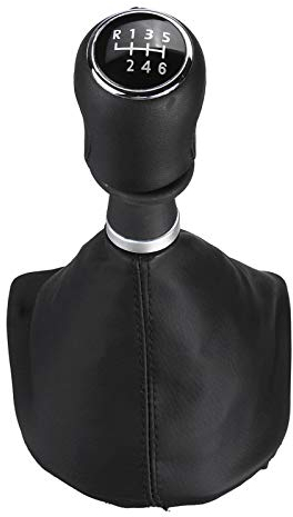 Für V&W Für Transporter Multivan Caravelle T6 2015-2020 5/6 Speed Stick Schaltknauf PU Leder Gamasche Boot Cover Schaltknäufe (Size : 6 speed)