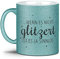 Tassendruck Glitzertasse - Wenn es Nicht glitzert ist es ja sinnlos - Geschenke für die Beste Freundin, Frauen, Glitter - Hochwertige Keramik, Hellblau, 300 ml