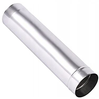 Tubo rígido para chimenea de acero inoxidable mate para chimenea, tubo de metal (120 mm, 1000 mm)