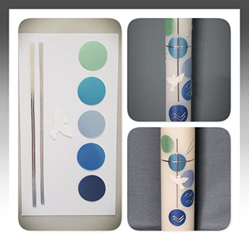 Silkes-Kerzenladen BASTEL-SET für Kommunionkerzen und Taufkerzen Motiv + Beschriftung ! MS-03