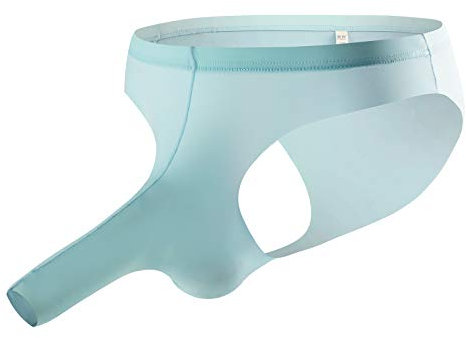 Zhiyao Men's Sexy Underwear Bodysuit Body Briefs Men's String Body Lingerie Comfortable Breathable Underwear Swimming Trunks Bikini Gift Sports Suspender Underpants for Men, lightblue, L
