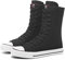Momuk Zapatillas altas de lona para mujer con cordones de moda para mujer, Negro 09., 39 EU