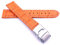 Sulla 20mm Uhrenband Alligator Prägung Genuine Leder Armband mit Faltschließe aus Edelstahl Orange Weiße Naht