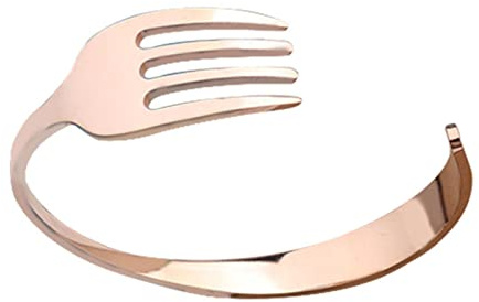 Mode kreatives Design Titan Stahl gebogen Besteck Gabel Ärmel Armband Herren Damen Persönlichkeit Freizeit Schmuck Geschenke