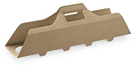 10 Box da 5 bicchieri per bevanda da 200 cc e più grandi, contenitore da asporto con manico cm.53,5x12 altezza cm.9 - astucci take away sagre feste locali
