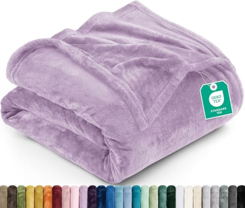 Utopia Bedding Coperta in Pile Coperta Leggera per Letto, Divano o Divano, Adatta a Tutte le Stagioni [228x228 cm, Lilla]