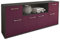 Lqliving Kommode Sideboard Ermentrude, Korpus in anthrazit matt, Front im trendigem Lila (180x79x35cm), inkl. Metall Griffen, Made in Germany