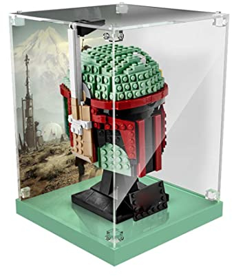 ALiquid Acryl Vitrine für Lego Boba Fett Helm 75277, 3MM Acryl Schaukasten für Lego 75277 (Nicht Enthalten Klemmbausteine Set)
