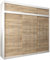 Kryspol Schwebetürenschrank York 250 cm Kleiderschrank mit Kleiderstange und Einlegeboden Schlafzimmer- Wohnzimmerschrank Schiebetüren Modern Design (Weiß + Sonoma mit Erweiterung)