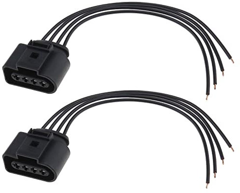 ECSiNG Lot de 2pcs Connecteurs de Bobine d'allumage 4 Broches pour Voiture 1J0973724 Compatible avec Audi Compatible avec Skoda Pièces de Bobine d'allumage Automobile