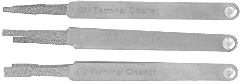Akozon Electrical Terminal Cleaner, 3PCS Electrical Contact Cleaner Tool, Diamond Tip Electrical, Electrical Terminal Cleaning Kit for Small Electrical Spade Pin Connector