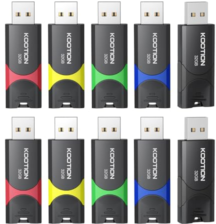 KOOTION 10 Stück USB Sticks 32GB Speichersticks Set USB 2.0 10 STK Memory Stick Metall 32G Thumb Drive 10er Pack Flash-Laufwerke Speicher Sticks 32 Gbyte Flash Sticks USB Flash Drives Bunt