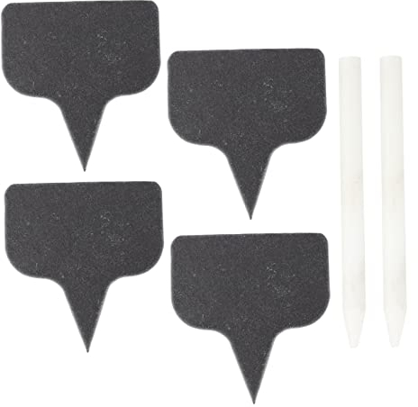 HOMSFOU 1 Set Slate Cheese Brand Cheese Markers Toothpick Flags Chalkboard Picks Black Cheese Labels Chalk Markers Food Mini Decor Decorative Slate Plant Labels Steak Appetizer Stone