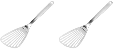 Amosfun 2 Stk Pfannenwender Aus Edelstahl Backschaufel Flacher Grillspatel Küchenwender Pfannenwender Für Die Küche Pfannenwender Umrühren Grillschaufel Backgeschirr Metall Edelstahl 304
