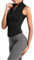 FEOYA Sportweste mit Durchgehendem Reißverschluss für Damen Activewear Ärmellose Oberteile Yoga-Workout Laufshirts Fitness-Tops Slim Fit Athletisches Tank-Top Jogging-T-Shirt Schwarz S