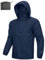 Outdoor Ventures Veste de pluie pour homme - Veste imperméable légère à capuche coupe-vent - Veste d'extérieur pliable et respirante pour voyage, camping, course à pied, randonnée, bleu marine, XL