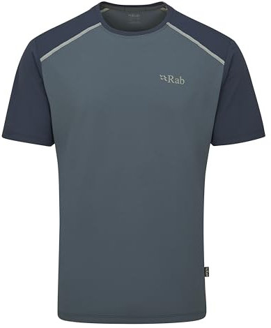 Rab Men's Force Tee Lightweight T-Shirt for Trekking, Climbing, & Trail Running - Orion Blue/Tempest Blue - Medium