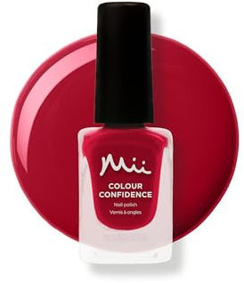 Mii Colour Confidence Quick Dry & Long Lasting Nail Polish - Fast Drying, Strengthening Formula with Nourishing Ingredients | 14ml | Fire Eater, Dark Crimson Red