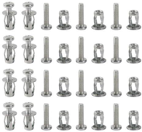 HugeDE 20 Pcs Hollow Metal Cavity Fixing Hollow Door Anchors Extra Short Hollow Wall Anchors Plasterboard Screw Plugs Drywall Anchor Kit with Screws for Drywall Curtain Gypsum Hardware M4 x 20mm