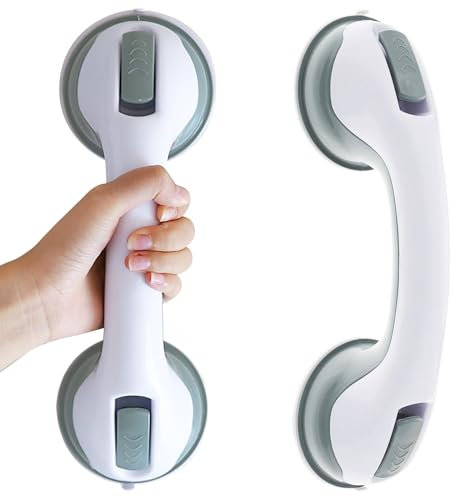 Boutihao 2 Piezas Agarradera de Baño, Apoyabrazos del Cuarto de Baño con Ventosa, Manija Baño Ducha Portátil, Asidero Ducha No Requiere Perforación, Mango Antideslizante Portátil para Niños y Ancianos