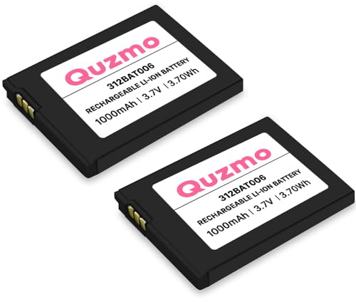 Akku für AVM Fritz!Fon C5, 1000mAh Li-Ionen Neuer Verbesserter Ersatzakku für AVM Fritz!Fon C5, C4, M2, Fritzfon Telefon 312BAT006, 312BAT016 (2 Stück)