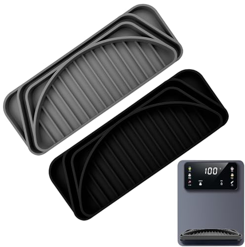 2 PCS Refrigerator Water Drip Tray,Cuttable Trapezoid Drip Tray Gray Black Silicone Refrigerator Water Drip Tray, Fridge Water Dispenser Drip Tray Fridge Accessories