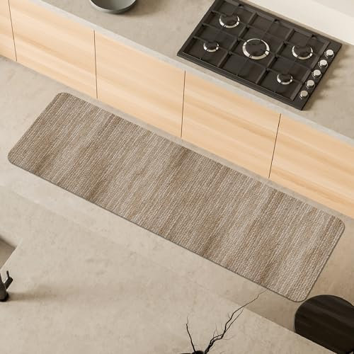 Comart - Tappeto Cucina Nancy - Antiscivolo - Lavabile in Lavatrice - Moderna Passatoia in Ciniglia - Runner per Corridoio e Cucina - Morbido e Resistente - Made in Italy - Tortora - 50x170 cm