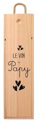 Coffret Bois Bouteille Vin/coffret bouteille personnalisée/boite vin personnalisée/coffret bois papi/cadeau fête des grands pères/bonne fête