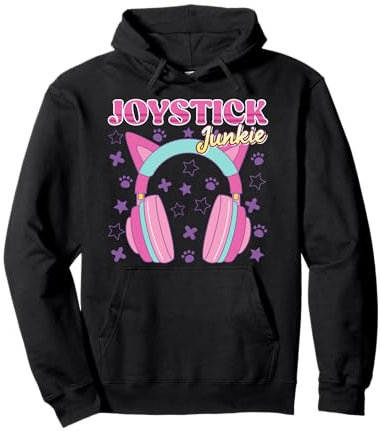 Video Gamers JOYSTICK JUNKIE Funny Kids Gamer Girls Pullover Hoodie