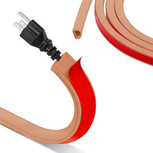 1M Mini Kabelkanal Selbstklebend,Flexibler Kabelkanal Halbrund Kabelkanäle,Kabelbrücke Boden für Kabelschutz,Cable Hider Aussenbereich Wetterfest,Kabelschacht zum Verstecken von 1 Kabel(Braun)