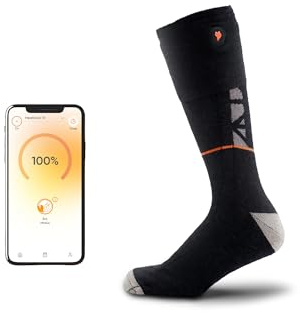 Vulpés HeatSock V1 - Intelligente Beheizbare Socken | Merinowolle | Smartphone Steuerung (DE/NL/SE/PL, Numerisch, 36, 39, Regular, Regular)