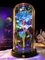 DEEMEI Eternal Rose Flowers Birthday Gifts for Women, for Mum Her, Upgraded USB Galaxy Crystal Rose in a Glass Dome LED Light-Up Presents for Anniversary Wife Grandma, Blue