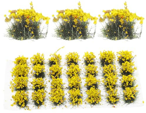 Amosfun Fee Landschaft Ornament 28 Stücke Miniatur Blume Cluster Gras Modell Für Eisenbahn