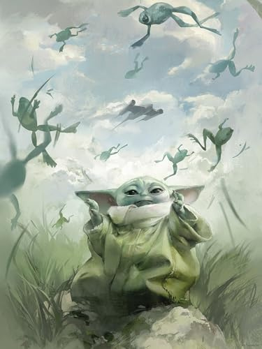 Komar Wandbild- Star Wars The Mandalorian Grogu Frogs - Größe 30 x 40 cm - Poster, Kinderzimmer, Dekoration - gerollt ohne Rahmen