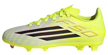 adidas Unisex Kinder F50 League Firm Ground/Multi Ground Football Boots Kids, Team solar Yellow 2/core Black/Lucid red, 38 2/3 EU