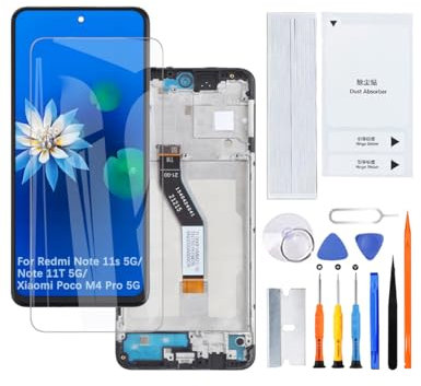 H&LYCYJ Pantalla de pantalla para Redmi Note 11s 5G/Note 11T 5G/Xiaomi Poco M4 Pro 5G 22031116BG Pantalla LCD Reemplazo Kit de Montaje con Marco