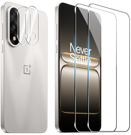FDHYFGDY Schutzfolie für OnePlus Nord 5 für Panzerglas, 2+2 Stück Kameraschutz und Glasschutzfolie mit Montagerahmen,9H Härte, Anti-Bläschen HD Displayschutz