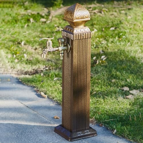 HARELA Fontana da Giardino Esterno, Lega di Alluminio Antigelo Fontanella a Colonna Moderna, Fontanelle da Giardino Verticale, per Esterno Casa Giardino