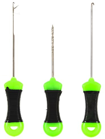 VBSYUYQ 3 Pcs Carp Fishing Bait Needle Set for Freshwater Rig Making | 3 pack high carbon steel fishing bait needle, carp splicing needle for bait rig setup freshwater fishing tackle accessory