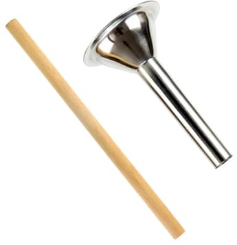 Toyvian Knackwurst Robust und Sicher Wurstfüllrohr 2 Stück aus Edelstahl und Holz Wurstfüller Werkzeug für Küche für Hausgemachtes Wurst Befüllen