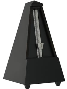 Wittner Metronome Taktell Pyramid Shape System Maelzel Series 800 - Solid wood casing - Without bell - Matte black - Mechanically wound - No batteries required - Made in Germany