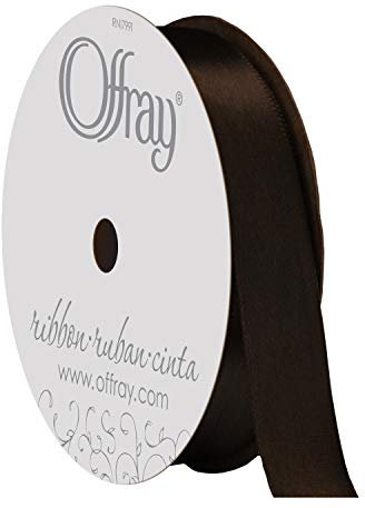Offray Satinband, einseitig 5/8 Inch x 18 Feet braun