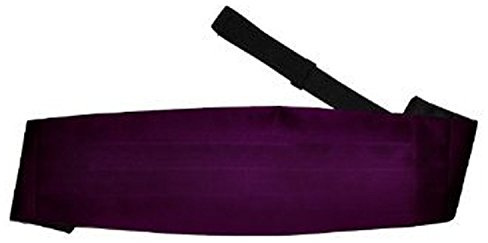 DQT Herren Einfarbig Satin Hochzeit 3 Falte Design Kummerbund Lila