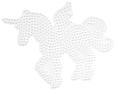 Hama Perlen 315 Große Stiftplatte Einhorn Pegasus in weiß für Midi Bügelperlen mit Durchmesser 5 mm, kreativer Bastelspaß für Groß und Klein