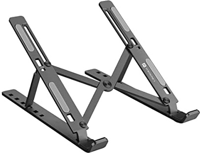 Portronics My Buddy K Portable Laptop Stand with Adjustable Height, Foldable, Overheating Protection Lightweight, Reliable, Supports Devices of Upto 15 for Laptops & Macbooks, Grey