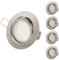 TEVEA PREMIUM LED Einbauleuchte - 230v - Schwenkbare LED Einbaustrahler - Deckenspot - Austauschbar - Ultra Flach - (5-er set) (Chrom Gebürstet - Warmweiss(3000K))