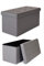 dibea Sitzhocker faltbar max 300 kg Kunstleder, 76x38x38 cm grau