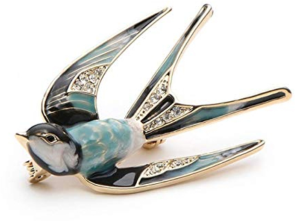 Fliyeong Premium Schöne Kristall Schwalbe Tier Brosche Vogel Revers Pin Badge Frauen Schmuck