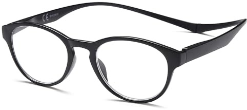 NEW VISION Lesebrille mit Magnetverschluss, Lesebrillen, Bequem Magnetverschluss, Reading Glasses NV3312, Lesebrille Damen 2,5 (Schwarz, 2.5, x)